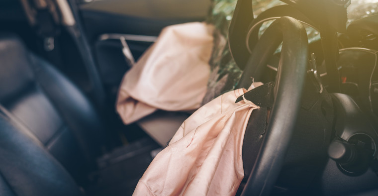 car after airbags deployed