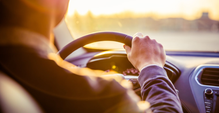 Man driving a car