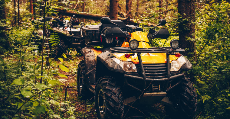 ATVing thru the woods