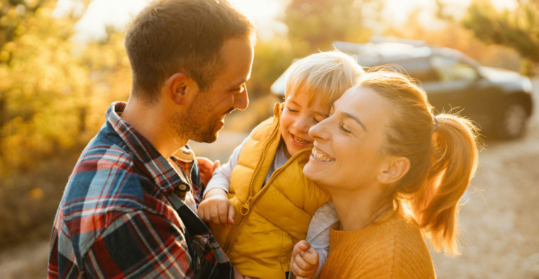 Family on a car trip