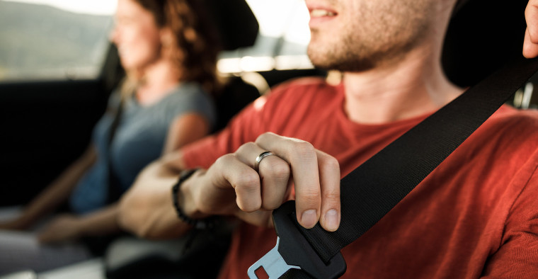 driver buckling seat belt