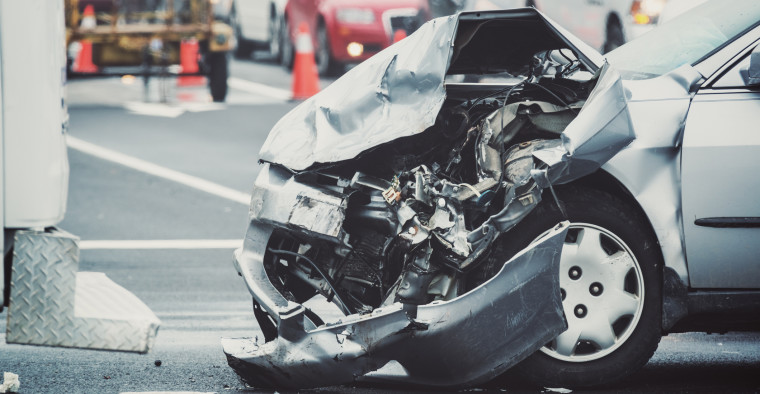 Aftermath of a car crash