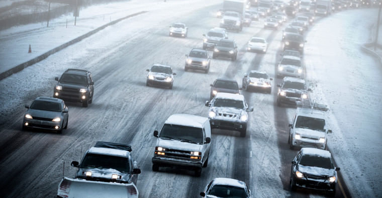 Blizzard on a highway