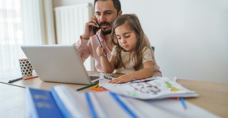 father on a phone call