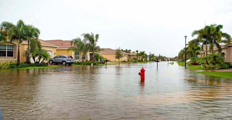 Flood damage to a residential area.