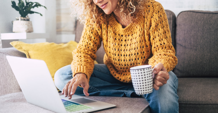 woman using laptop