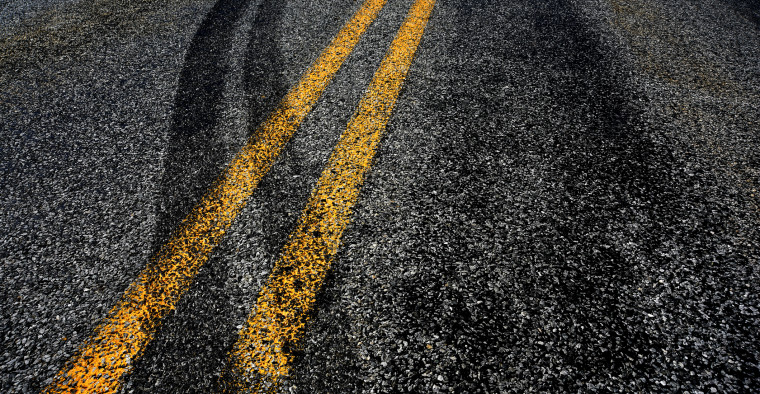 Road markings after a crash.