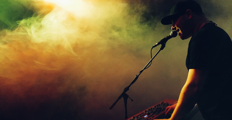musician on keyboard