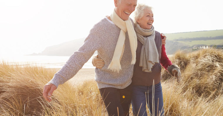 Senior couple choosing insurance plan