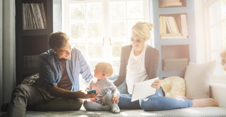 young parents with toddler