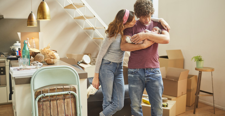 new parents with baby