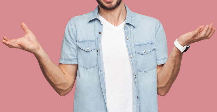 Man shrugging his shoulders.