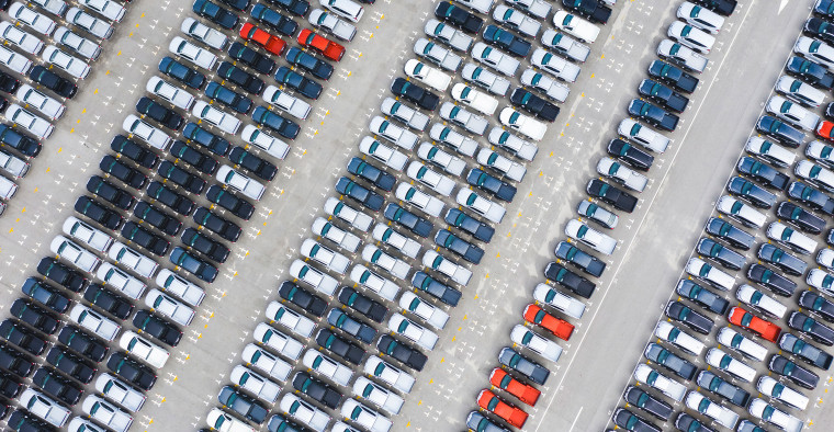 Airport terminal parking lot.