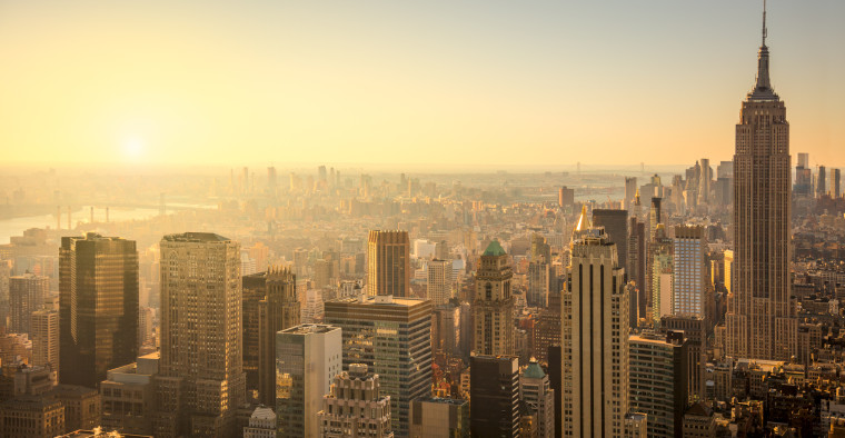 NYC skyline sunrise