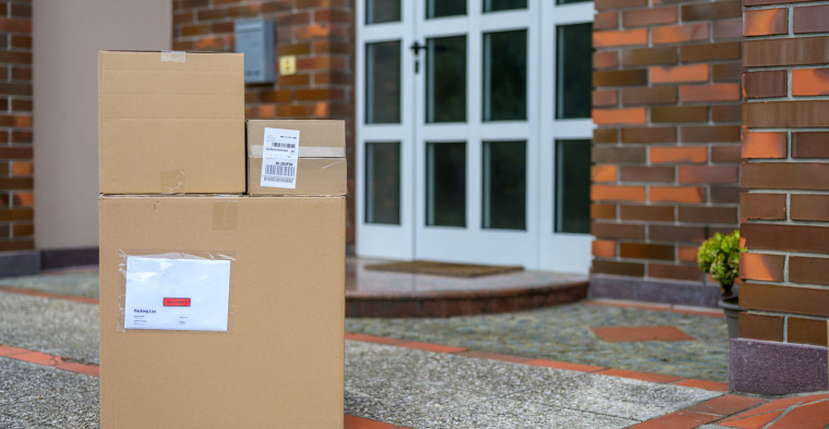 Packages left on a porch.