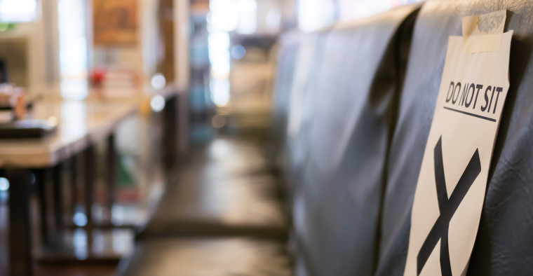 Social distancing at a restaurant.