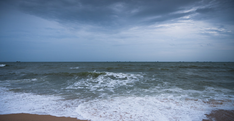 A stormy beach