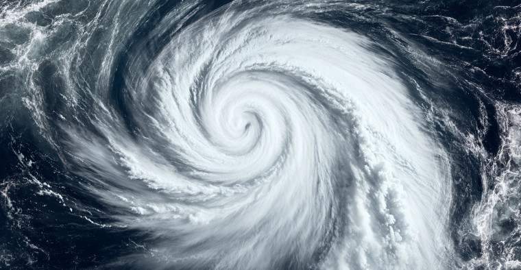 An aerial view of a typhoon