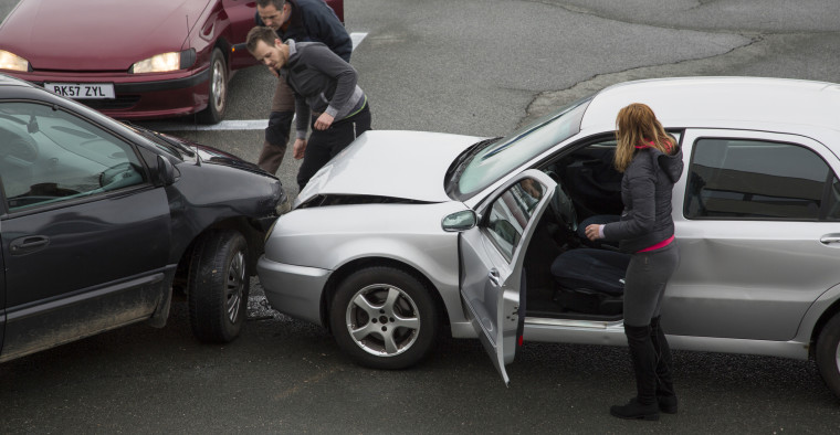 Two cars in a crash