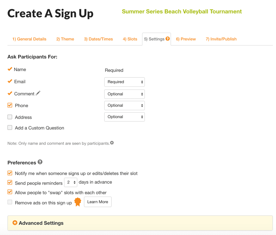 SignUpGenius Review SignUp Form Options
