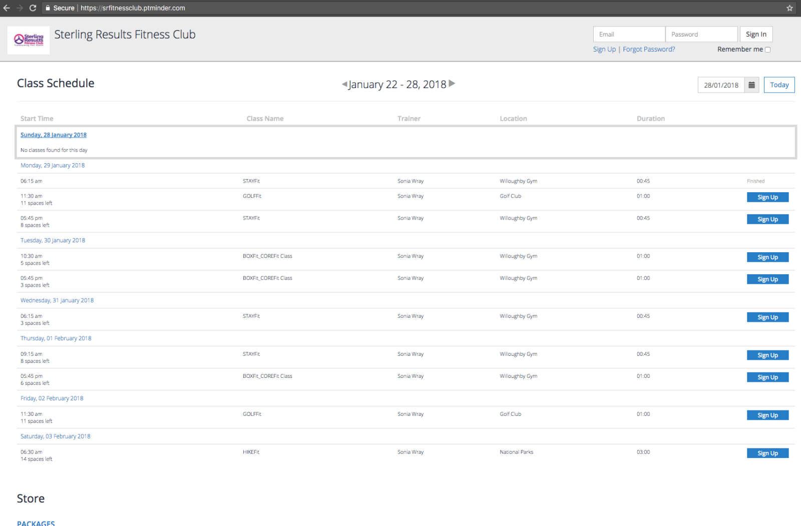 PTminder Microsite Example