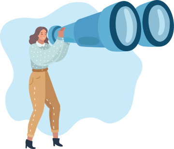 woman looking thru binoculars