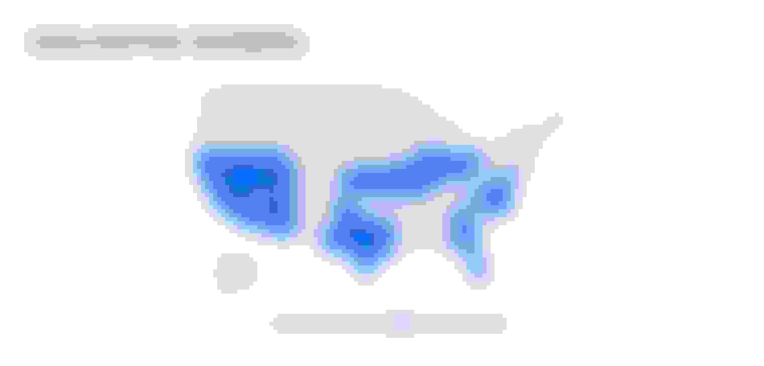 Map showing states where Aetna sells health insurance