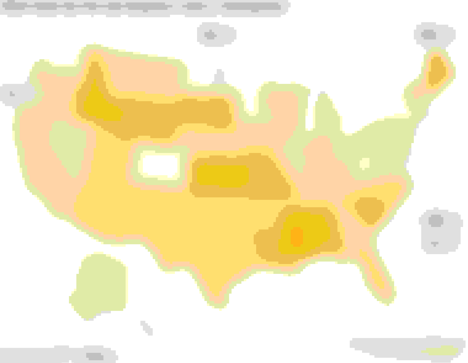 Heat map showing which states have the most road deaths over Thanksgiving weekend
