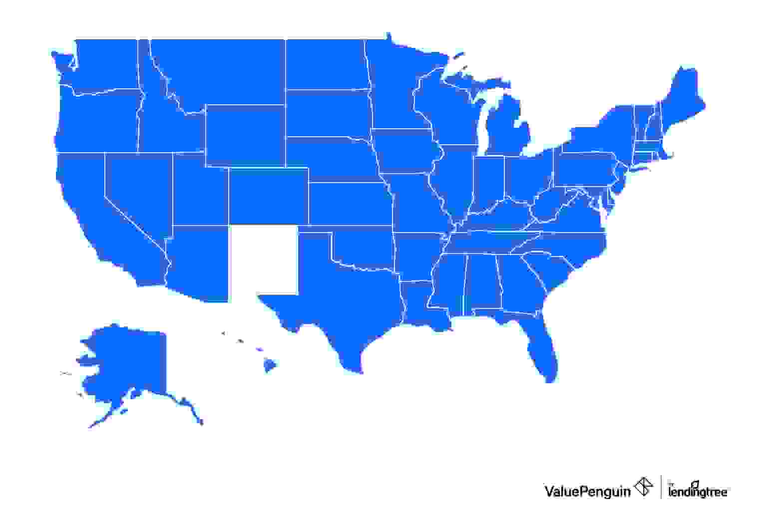 Graph showing where Blue Cross Blue Shield sells health insurance