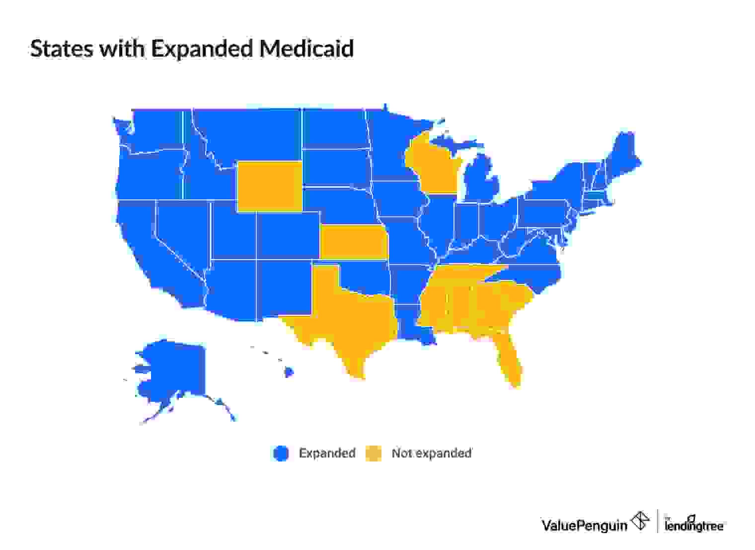 Map showing which states have expanded Medicaid