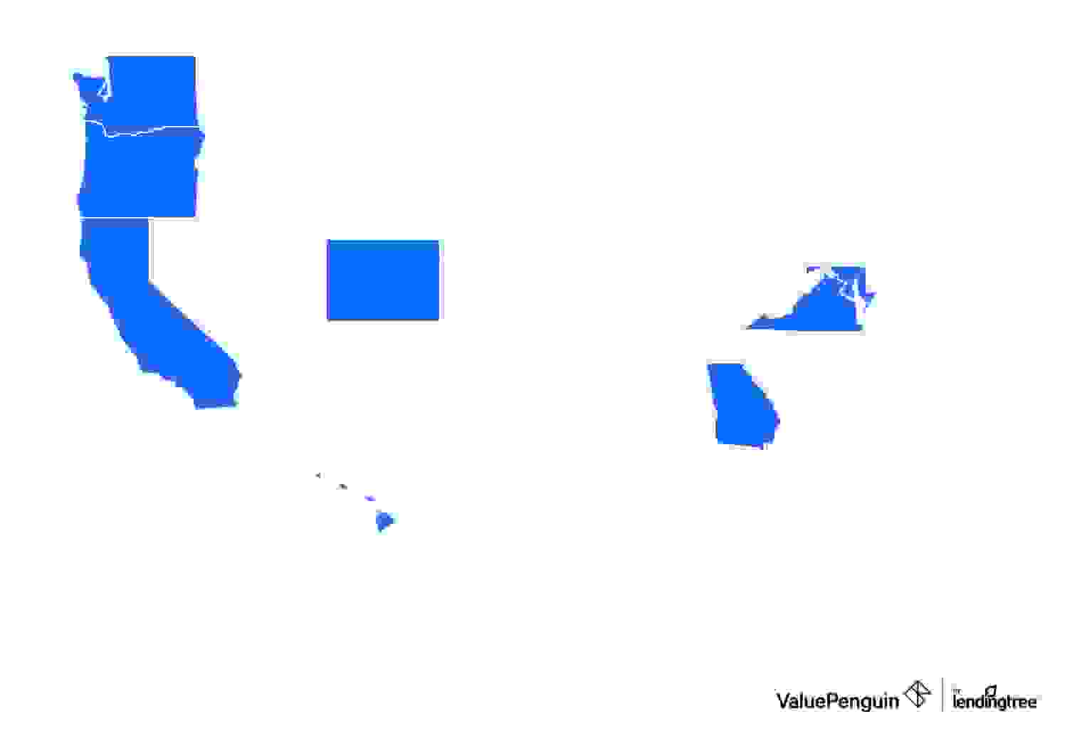Graph showing where Kaiser Permanente sells health insurance