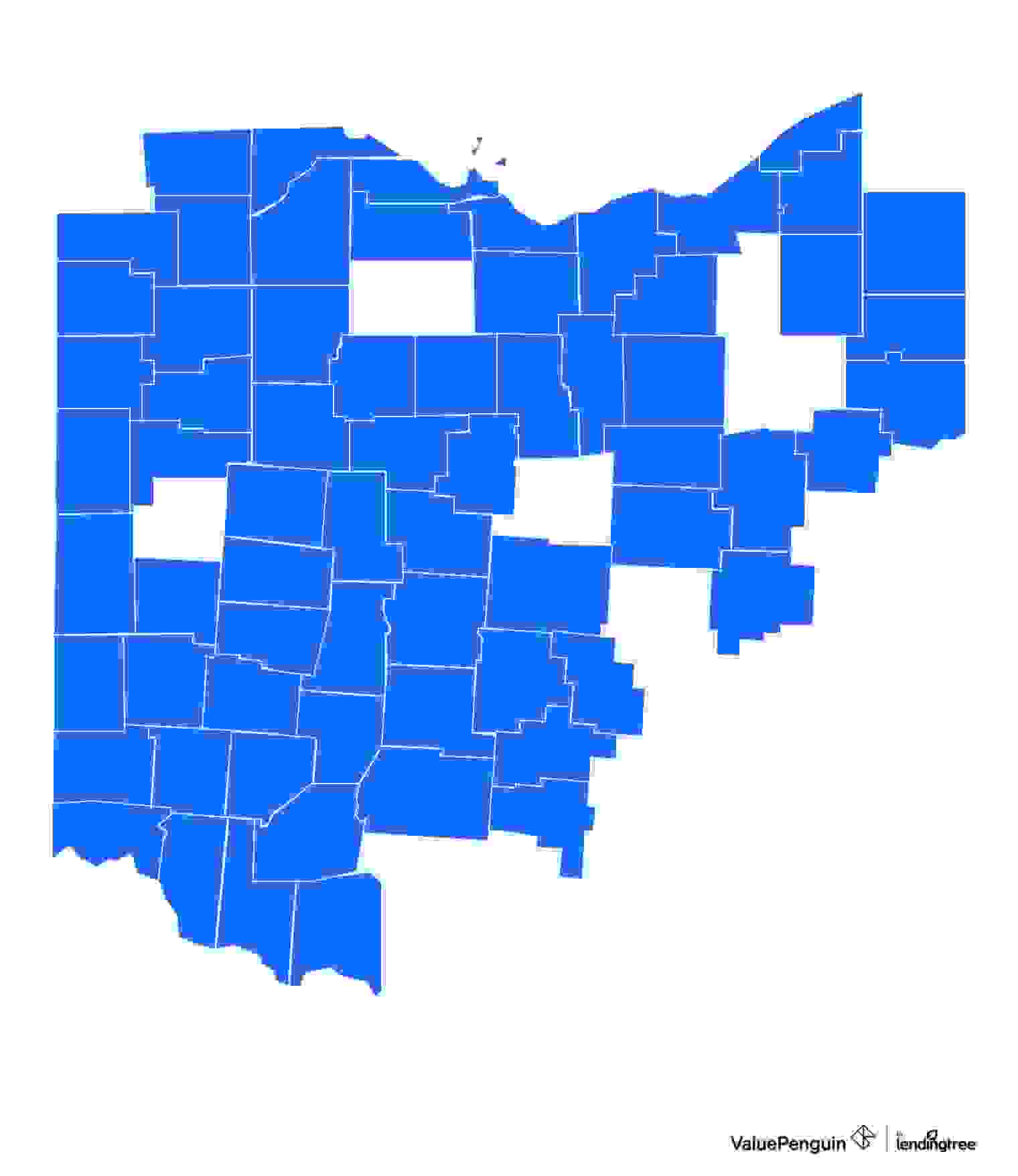 Map of Ohio showing where Devoted Health sells Medicare Advantage plans