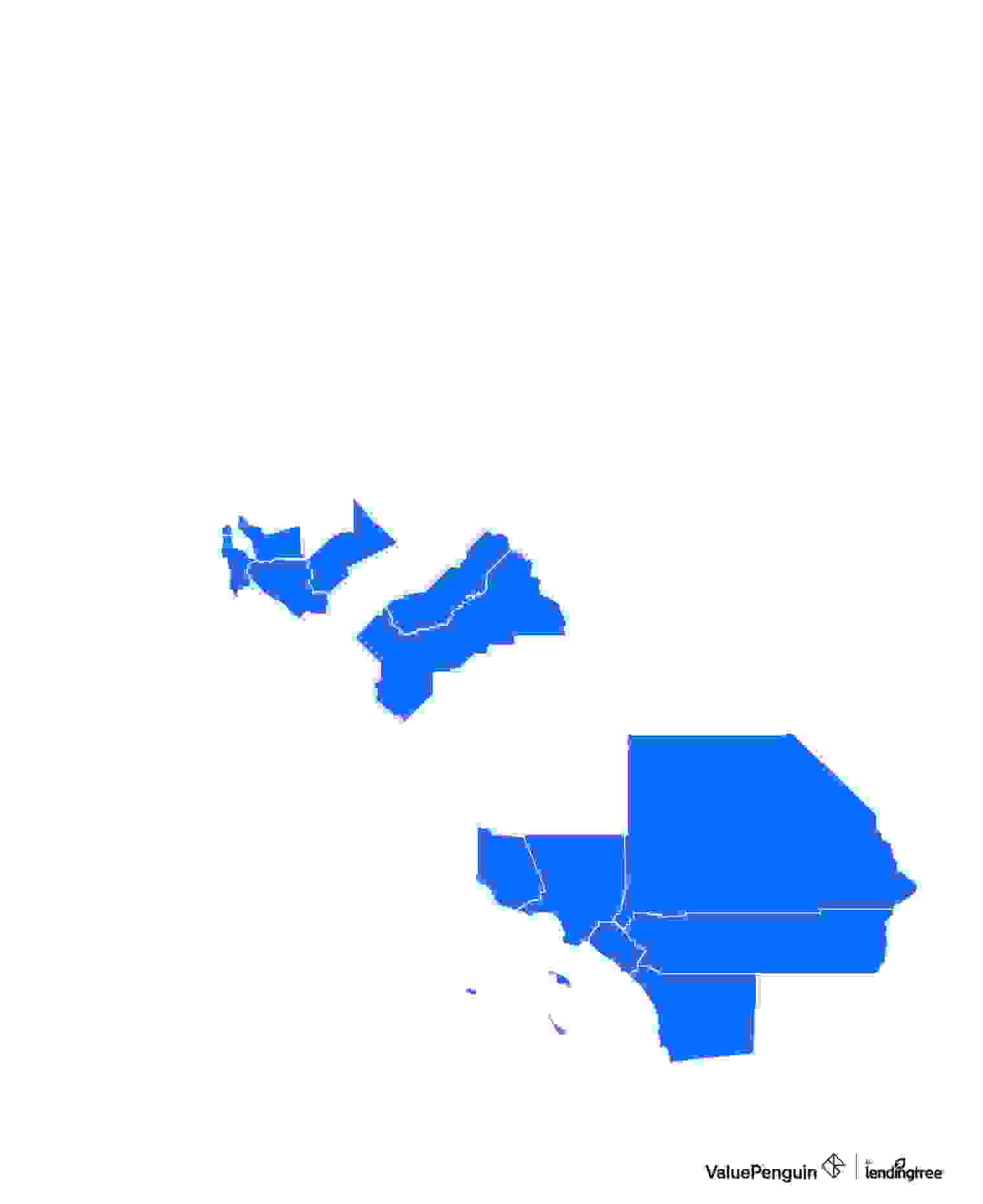 Map showing California counties where SCAN Health Plan sells Medicare Advantage plans
