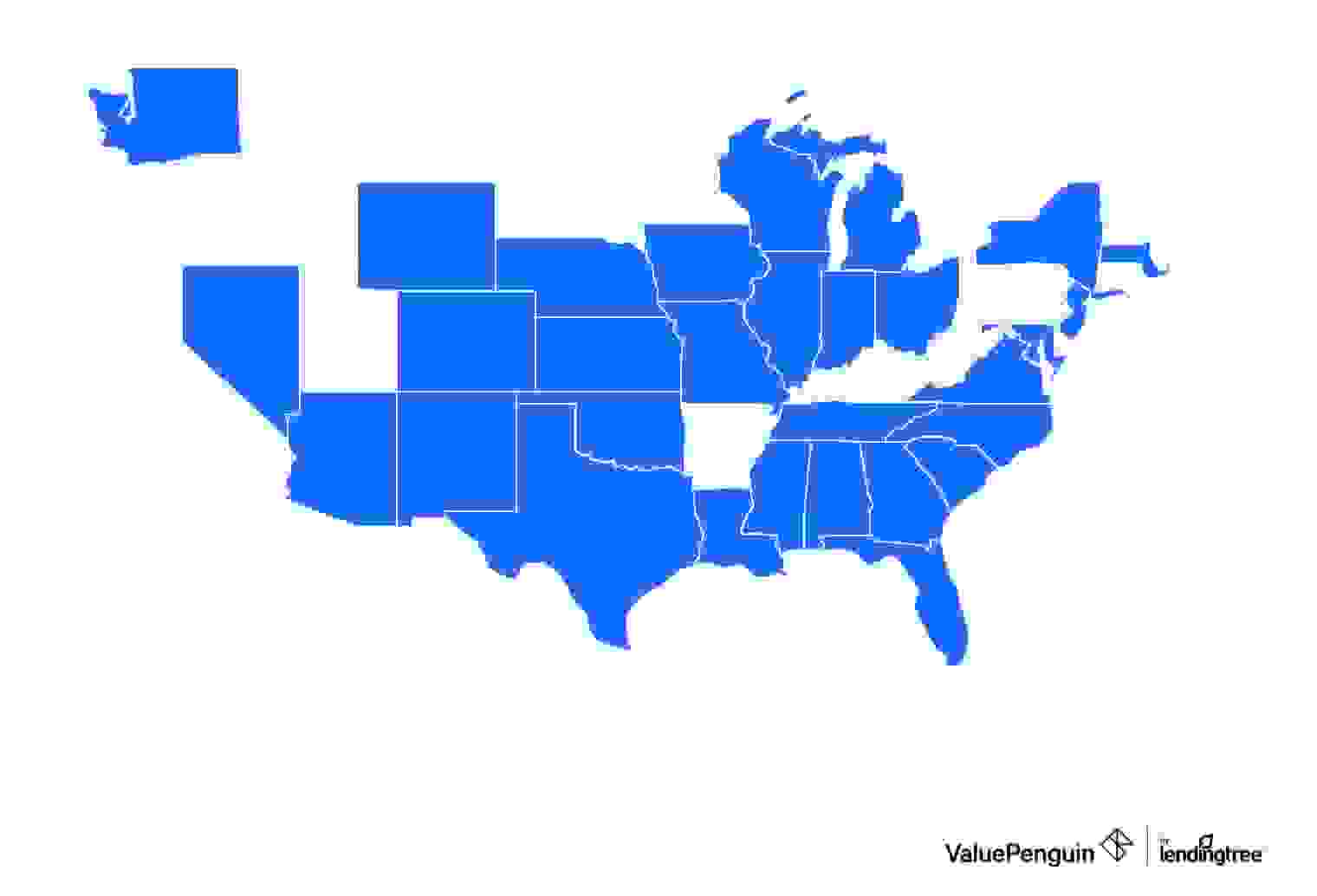 Map showing where UnitedHealthcare sells marketplace plans