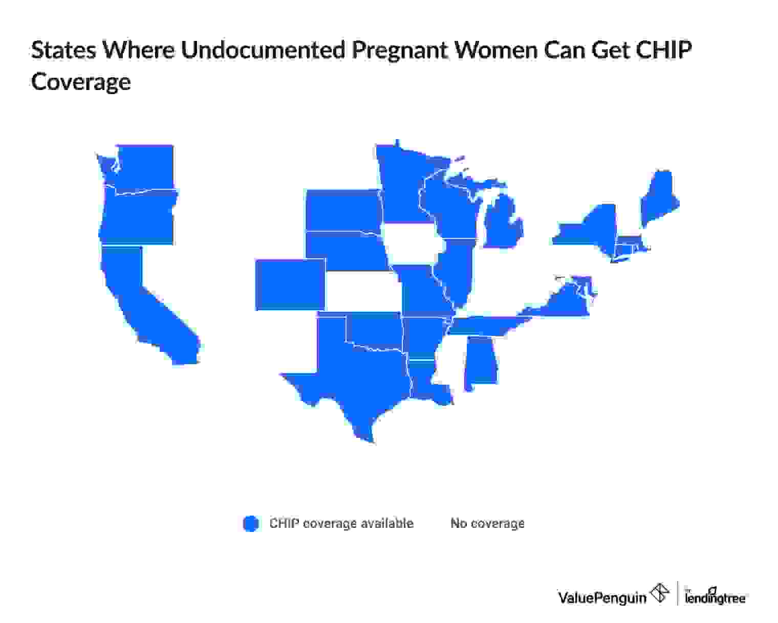 Map showing where pregnant women can get prenatal CHIP coverage