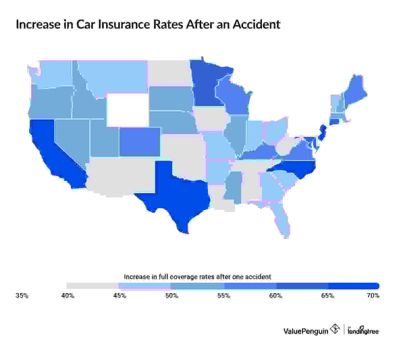 How much does insurance increase after an accident by state