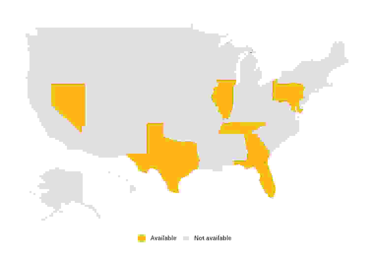 Map showing Buckle insurance availability by state