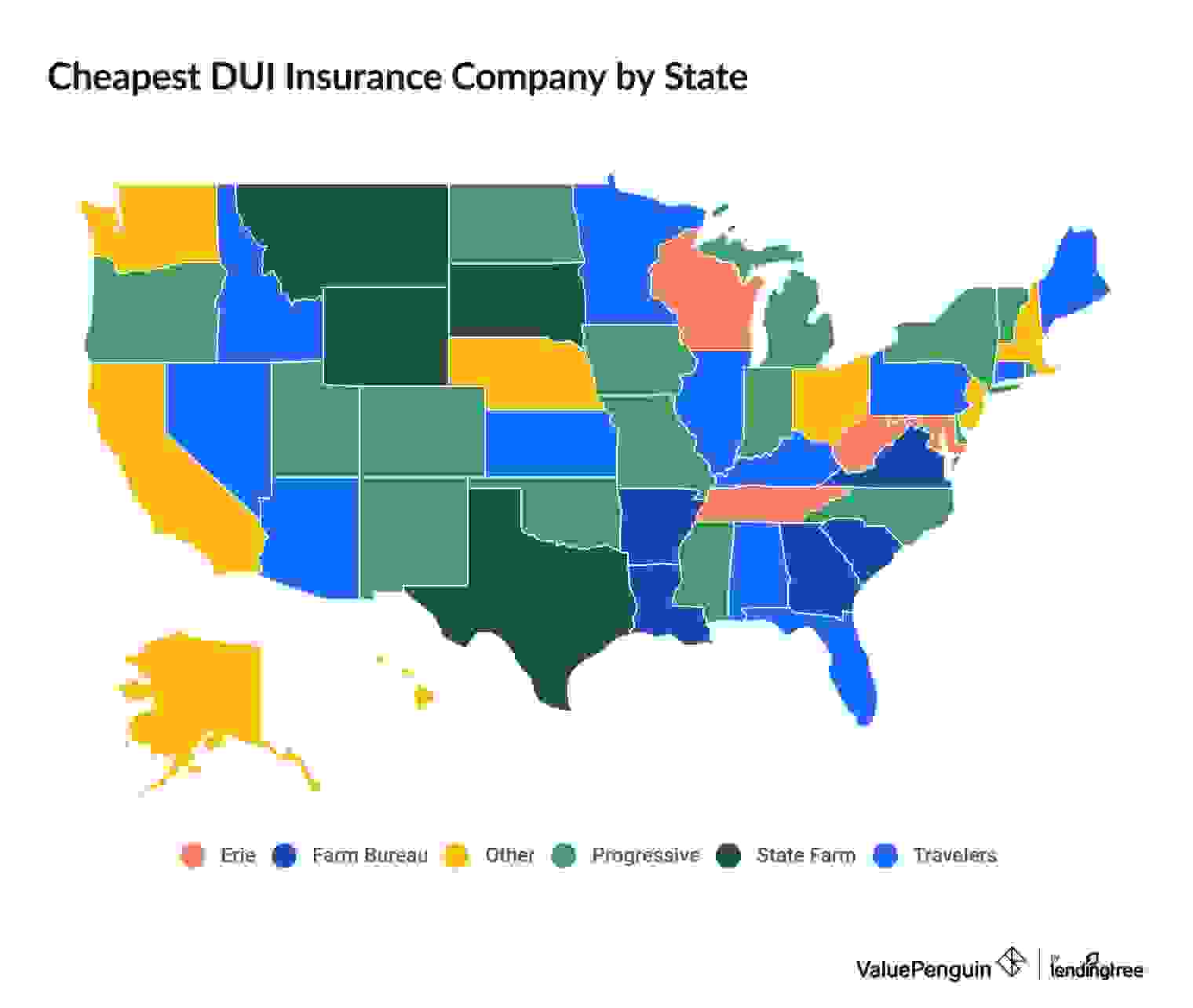 Cheap DUI car insurance rates by state