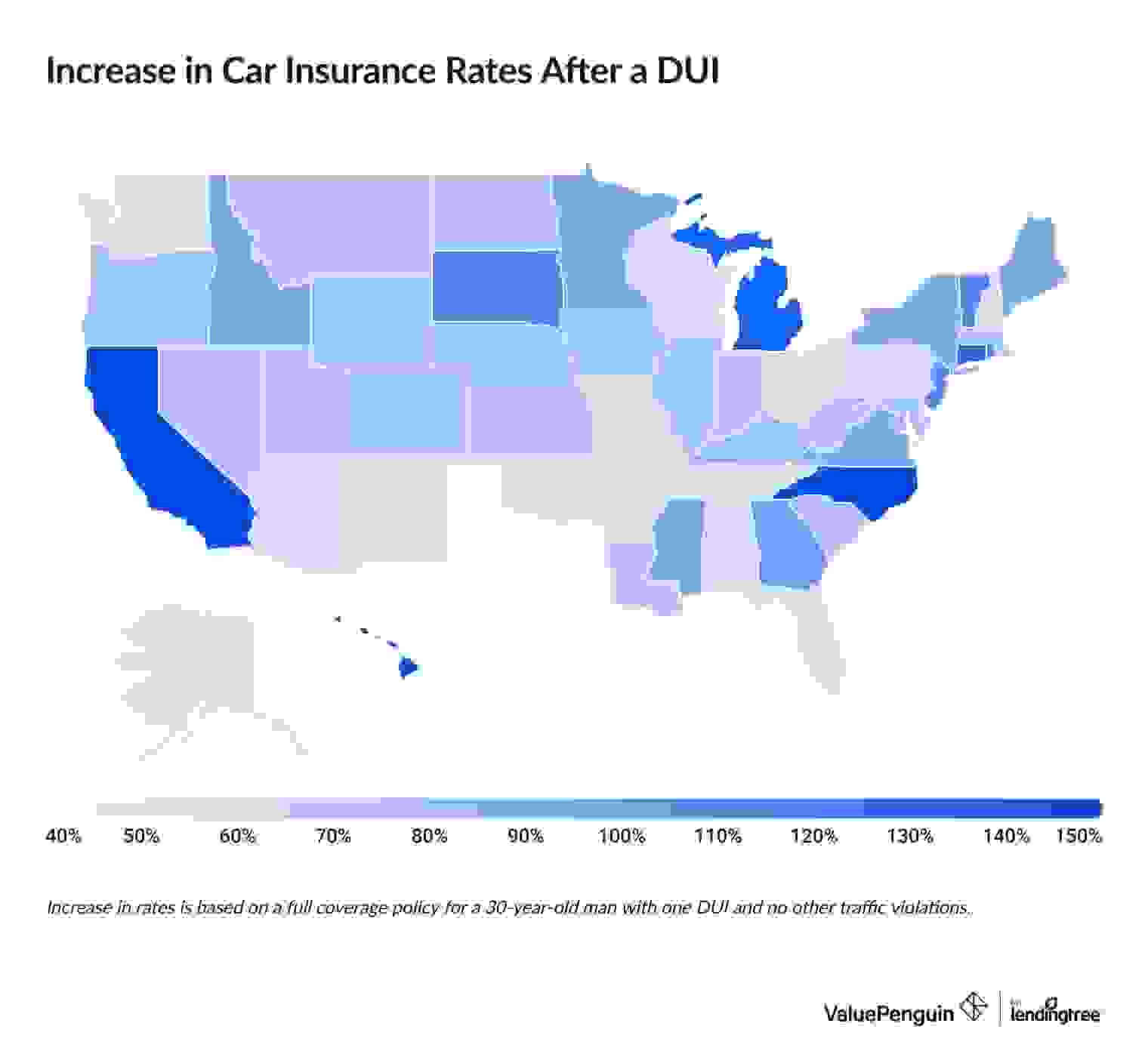 DUI car insurance rates by state