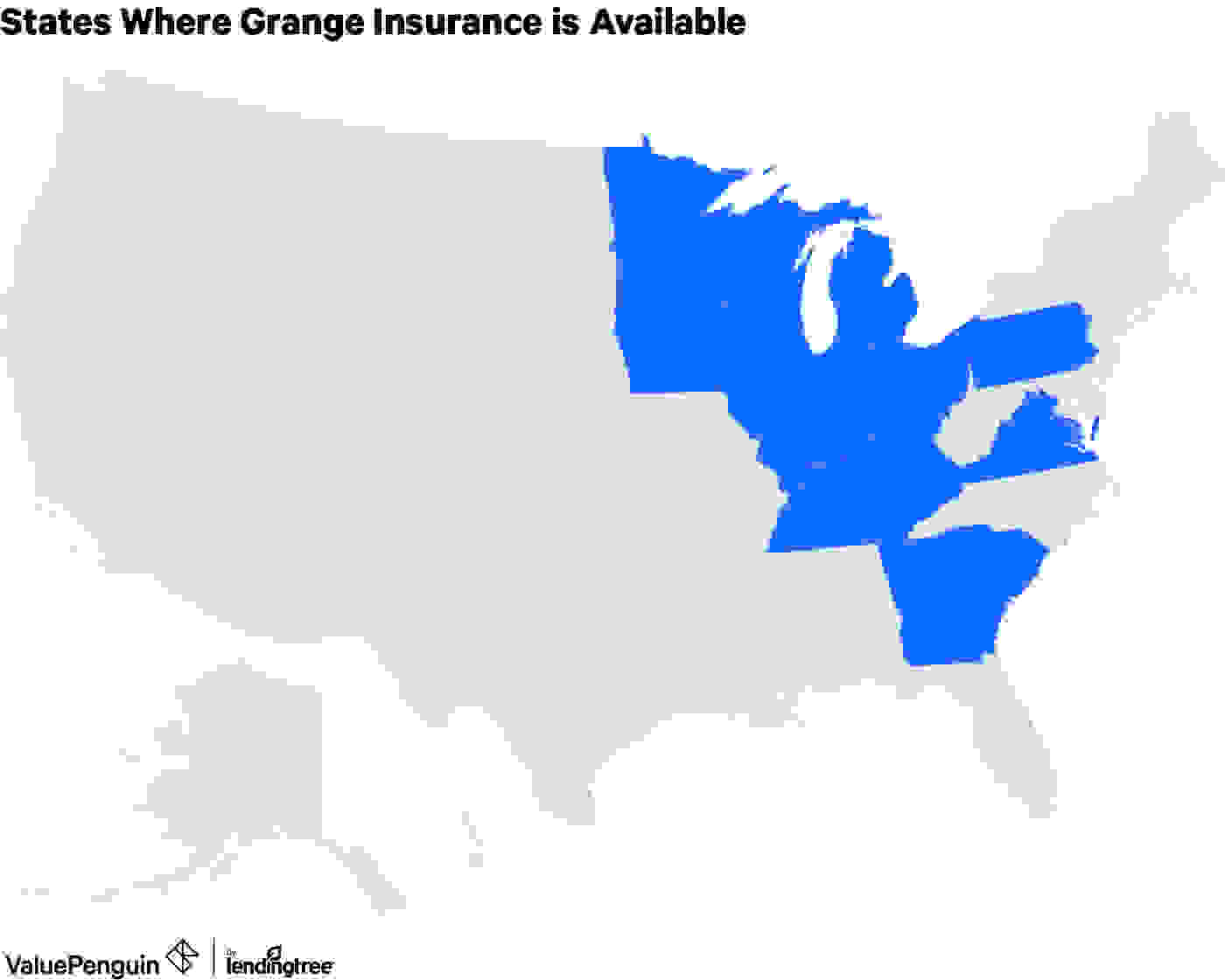 Map of the thirteen states Grange seels insurance