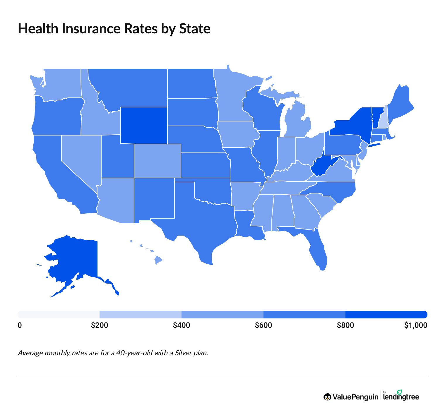 map of health insurance costs by state