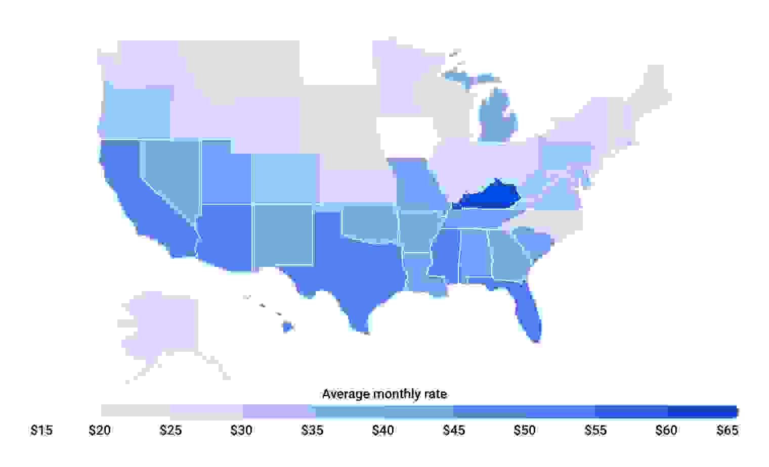 Average cost of motorcycle insurance by state