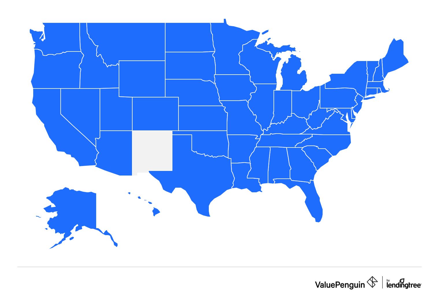 Graph showing where Blue Cross Blue Shield sells health insurance