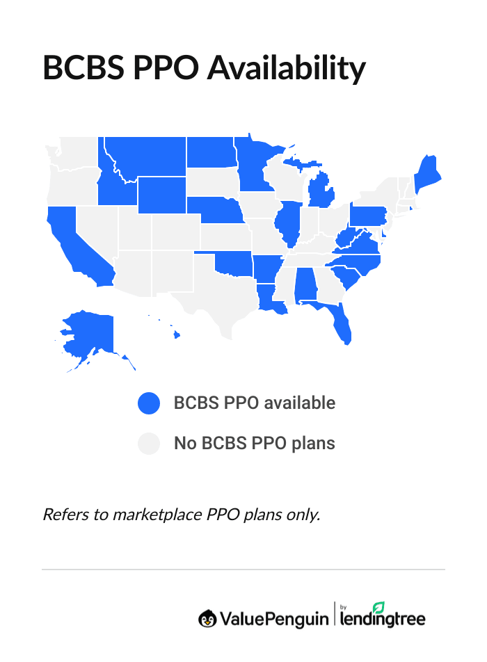 Graph showing BCBS PPO availability for marketplace plans