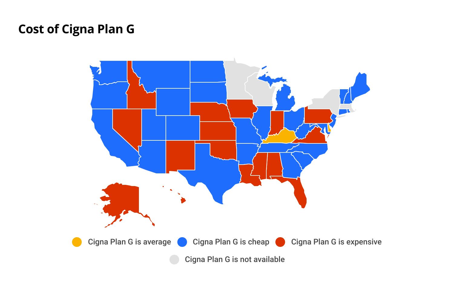 Cost for Plan G from Cigna by state