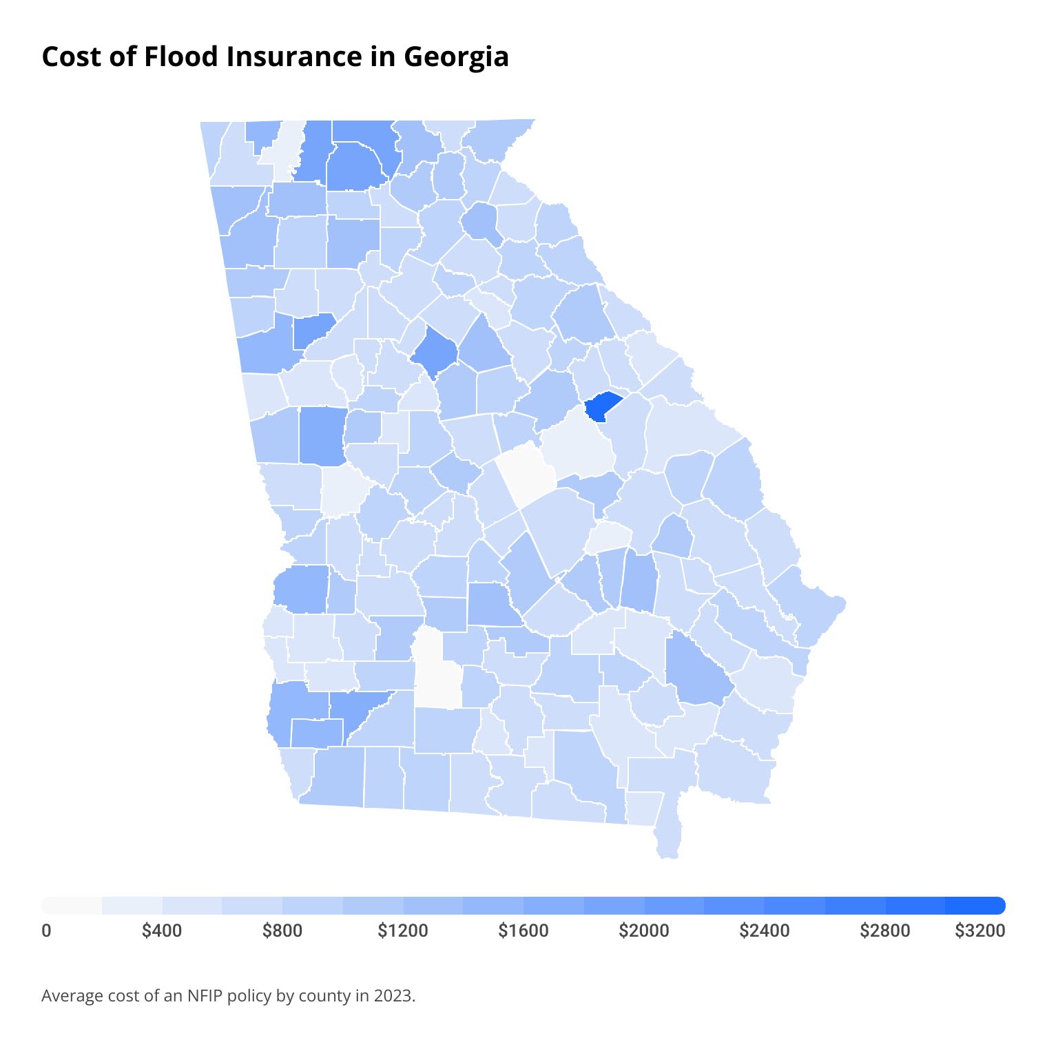 Cost of Georgia flood insurance