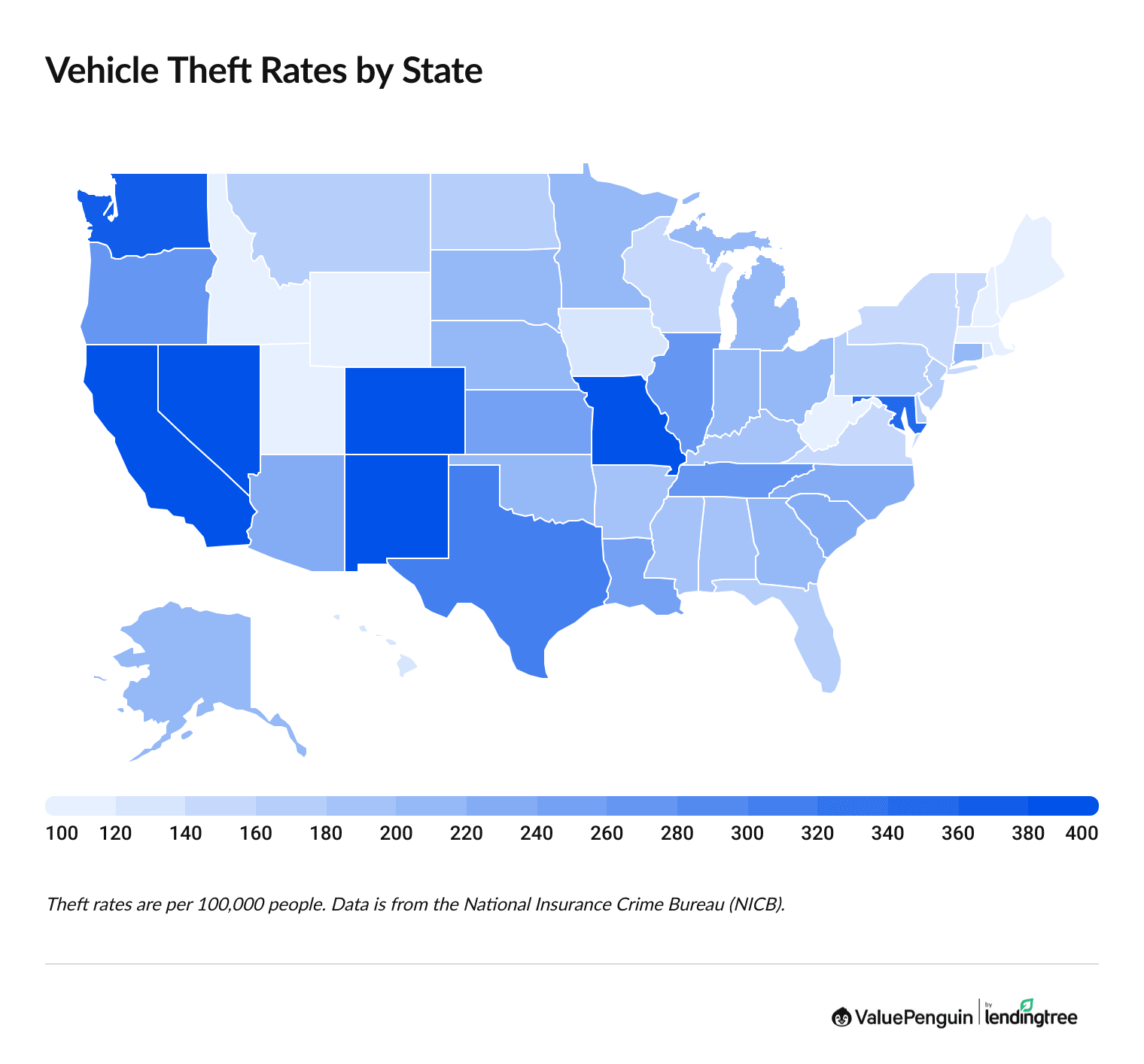 Car theft statistics by state