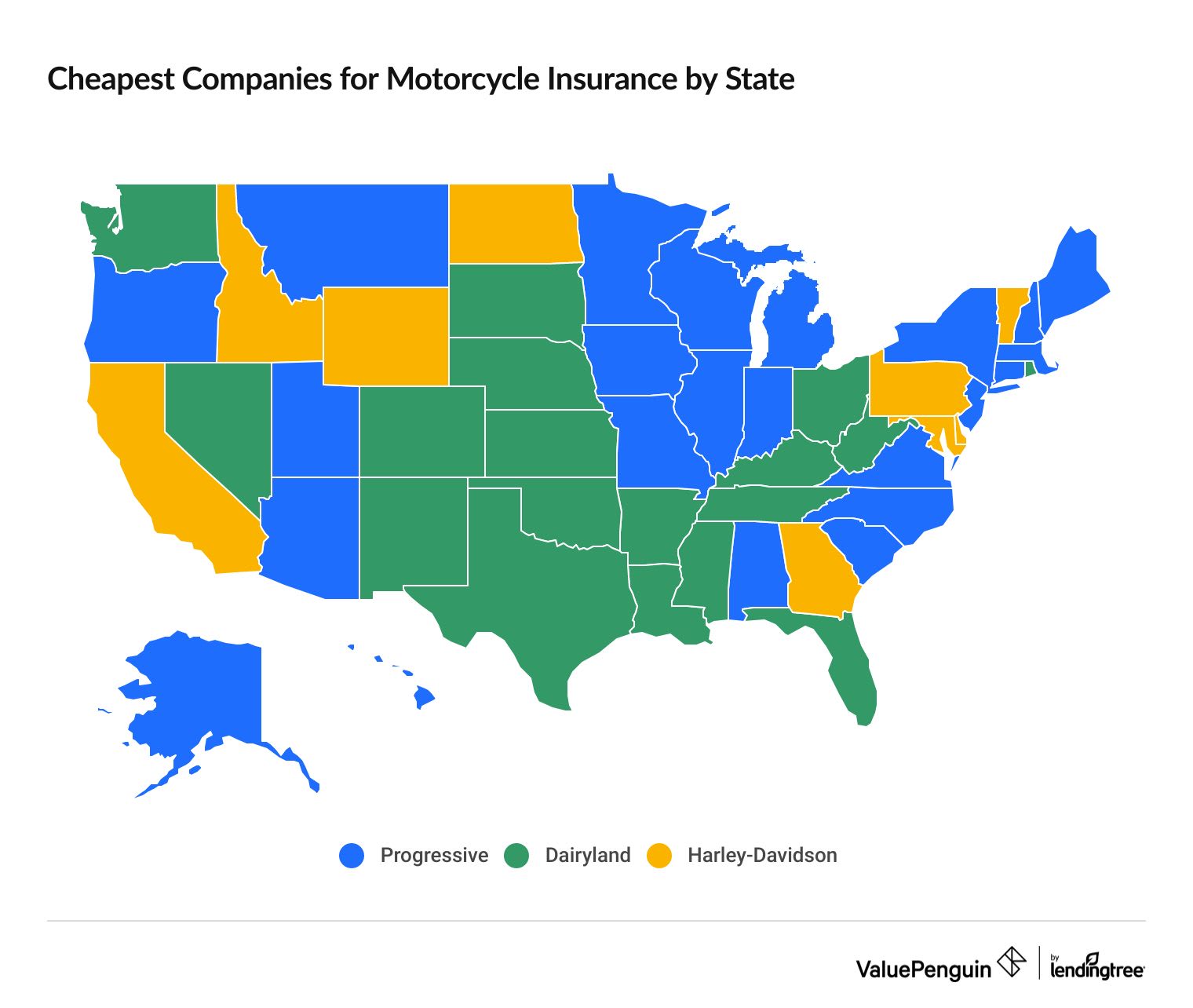 Cheapest motorcycle insurance company in each state