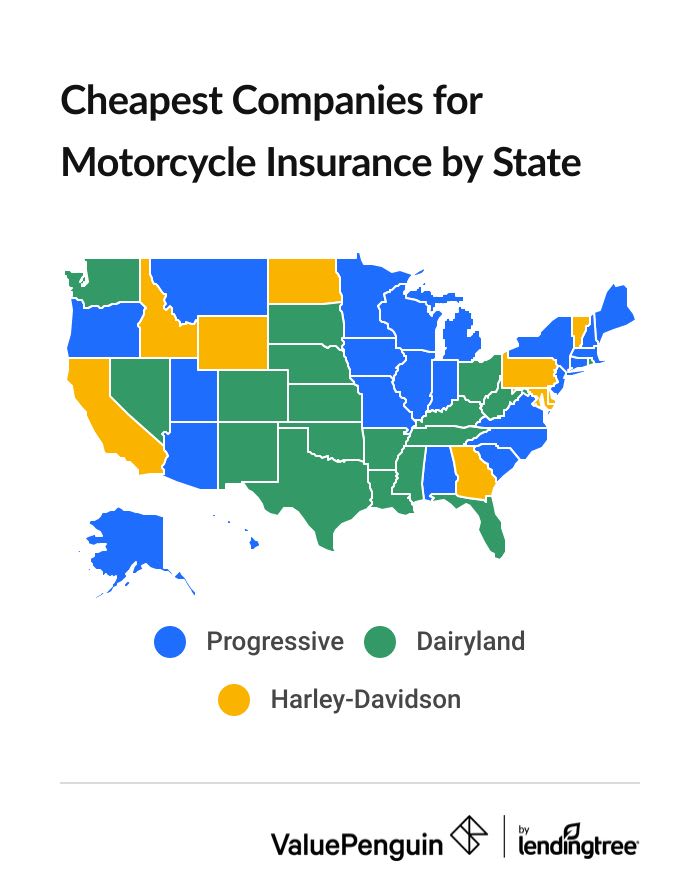 Cheapest motorcycle insurance company in each state