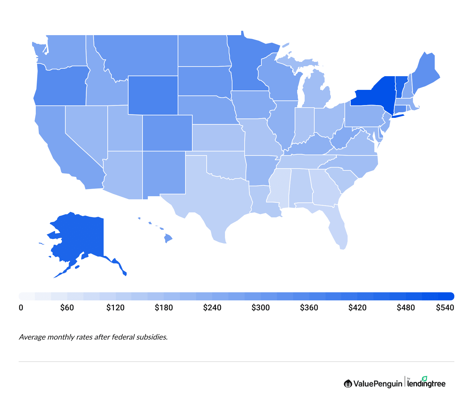 Average cost of Obamacare after subsidies